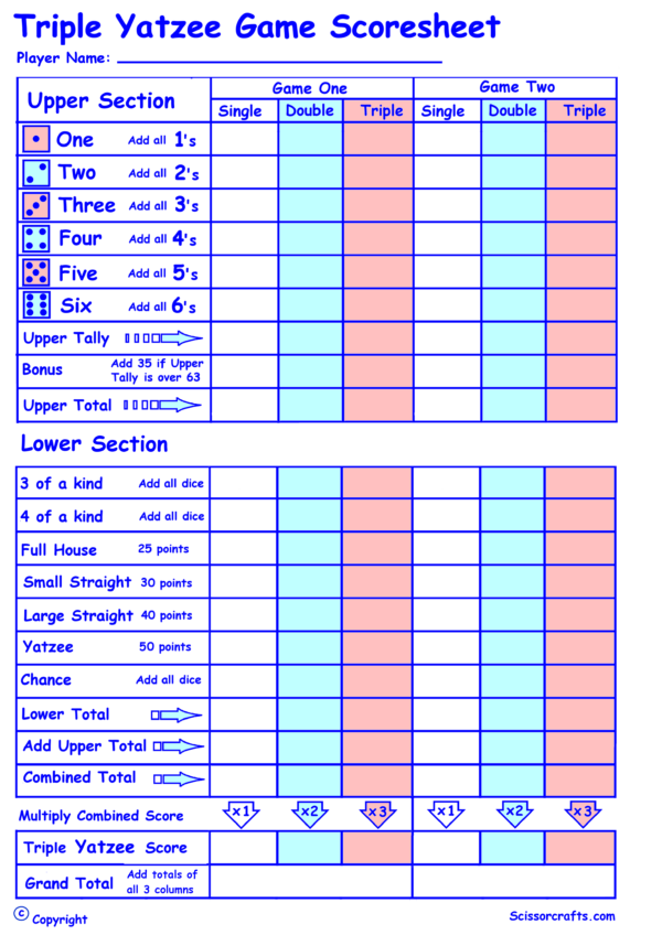 Large Print Score Cards - THEORY OF PAT