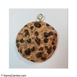Chocolate chip paper mache cookie ornament